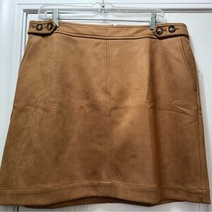 LOFT Faux Suede Tan Skirt